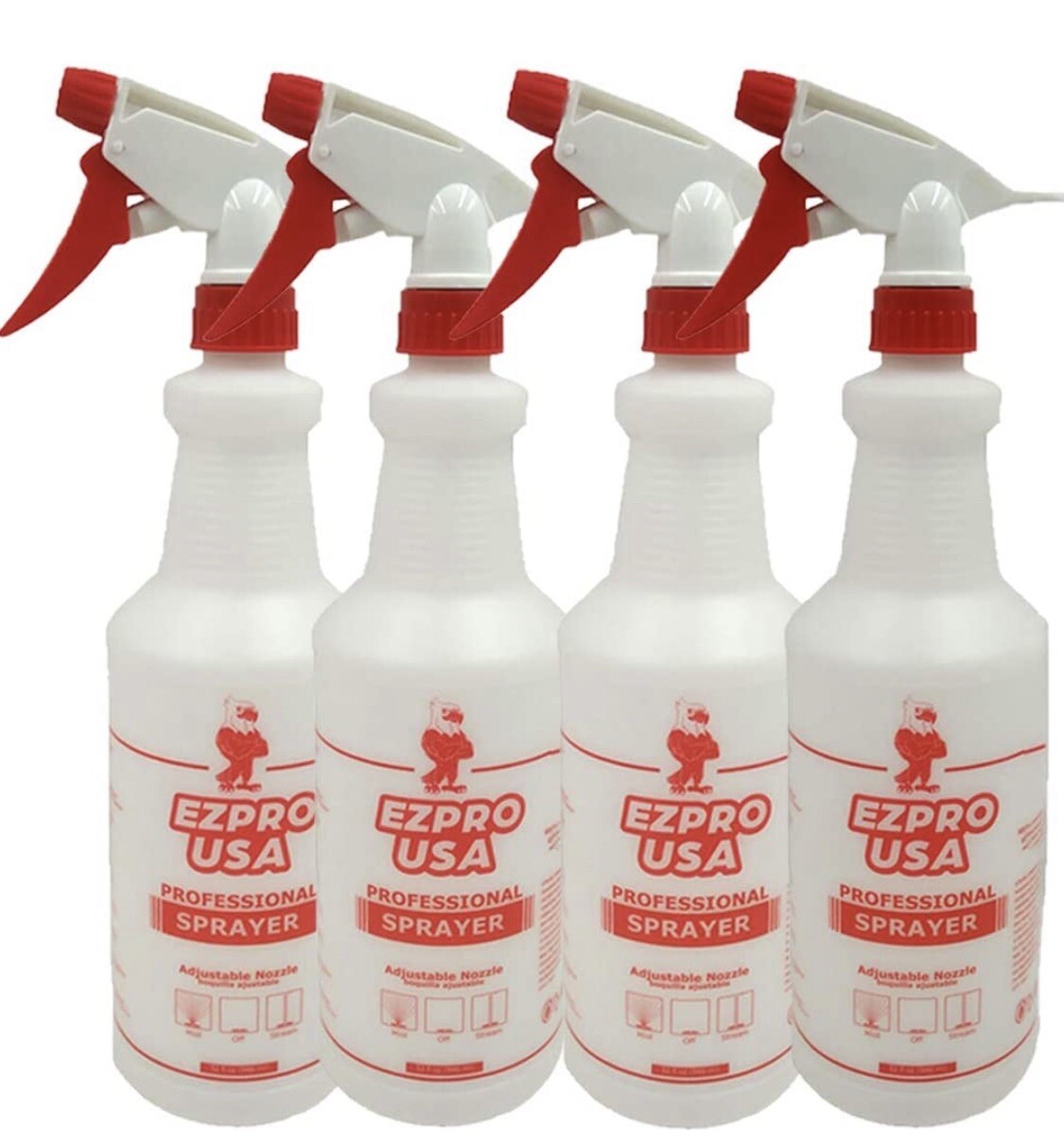 EZPRO USA Empty Plastic Spray Bottles 16oz, Upside Down, Adjustable Mist, 16pack