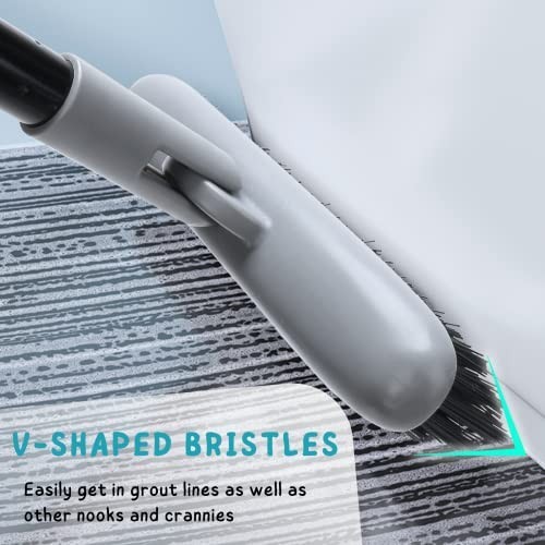 Grout Brush Long Handle 49 Inch Tile Cleaner Tool Shower Floor Scrubber