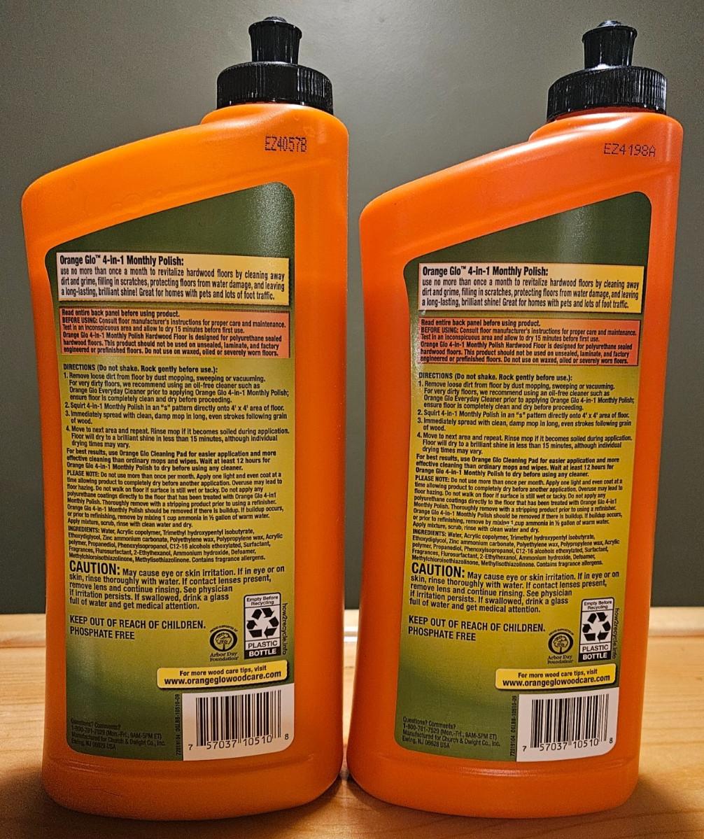 Orange Glo Hardwood Floor 4-in-1 Monthly Polish, 24 Oz. – Pack of 2