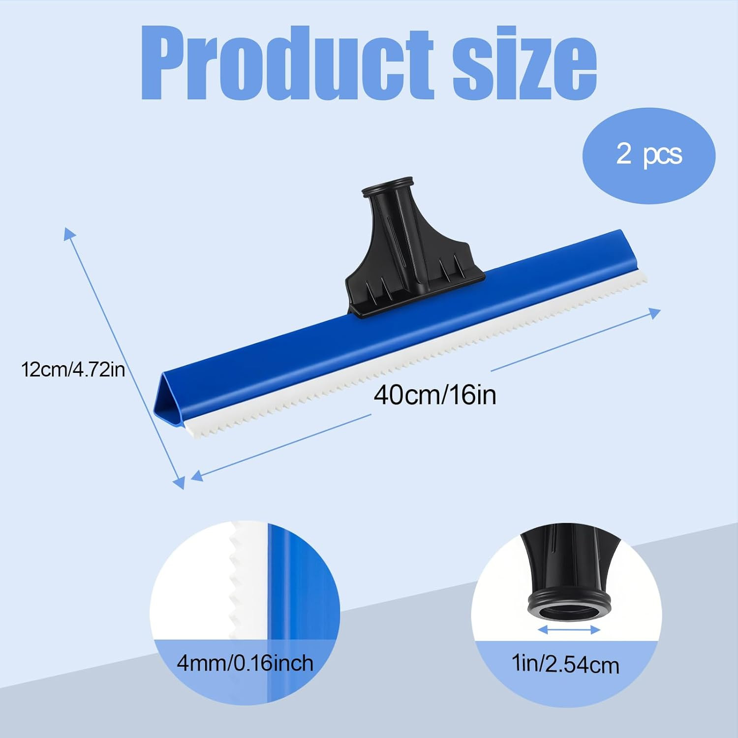 2 Pack 16 Inches Epoxy Floor Squeegees Notched Squeegee for Self Leveling Cement