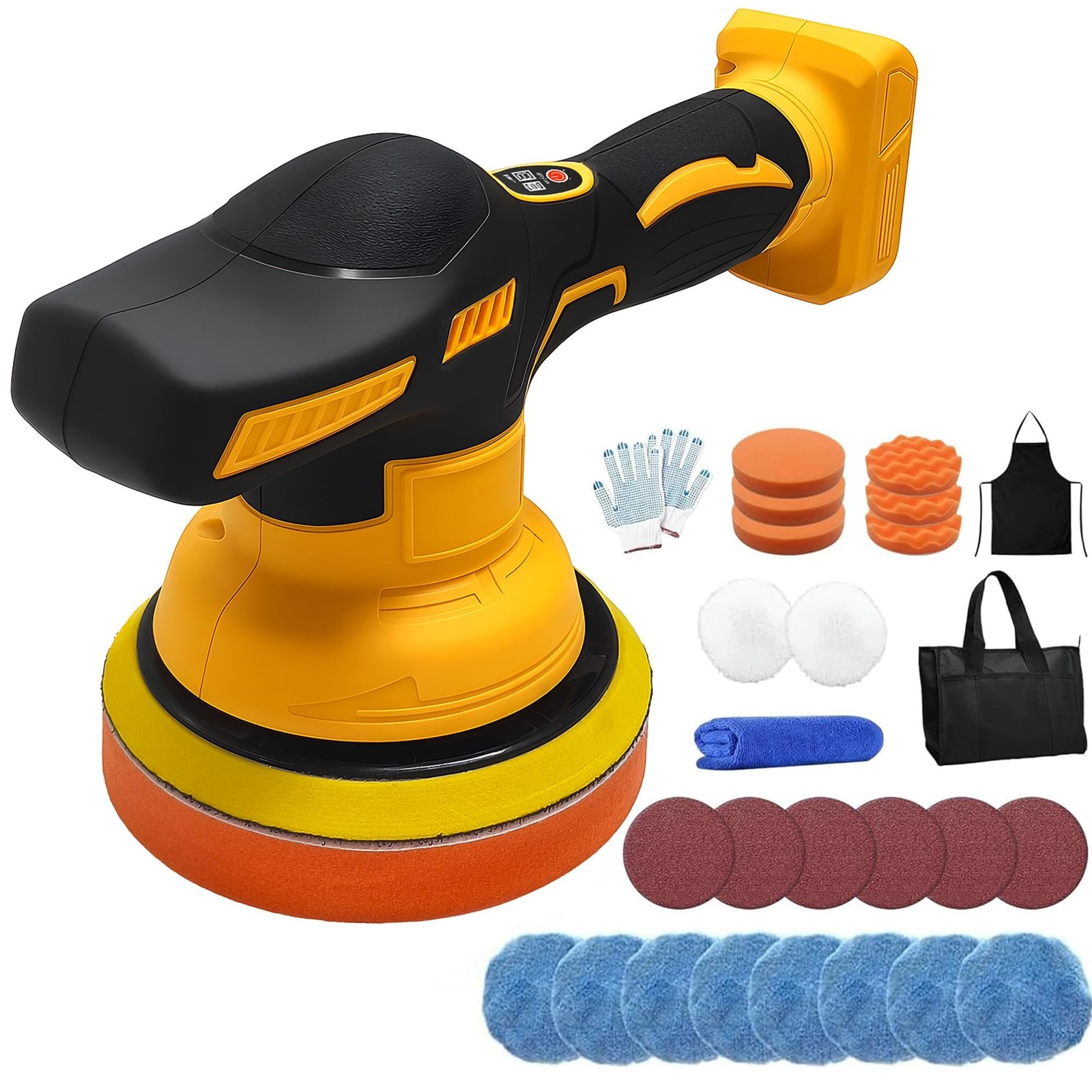 Cordless Buffer Polisher for Dewalt 20V Battery, 6 Inch Car Polisher with 8 V…