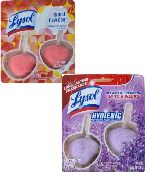 Lysol Automatic Toilet Bowl Cleaner Lavender Fields Mango Hibiscus 2 Pkgs
