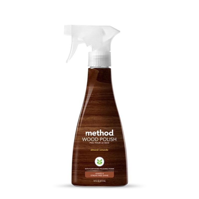 Method Wood Polish Almond Scent Plant Based Leaves Streak-Free Shine 14 oz 1 pk