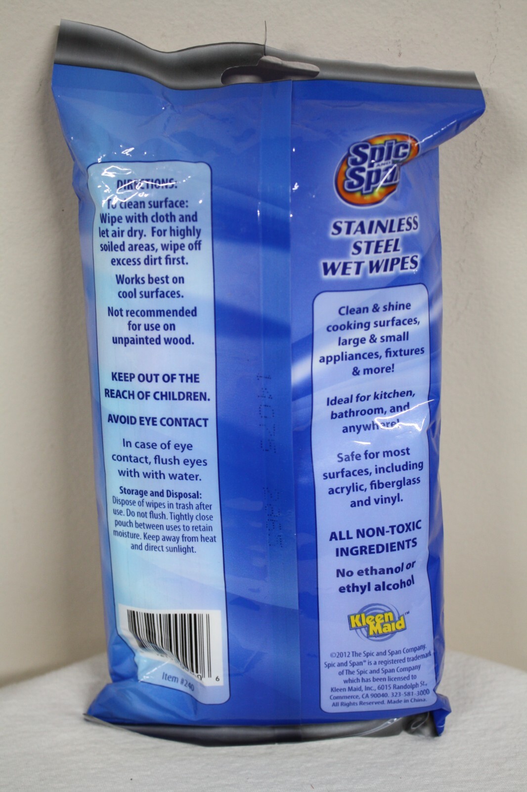 Spic And Span Stainless Steel Wet Wipes Pack of 30 Pre-Moistened 7″x 10″