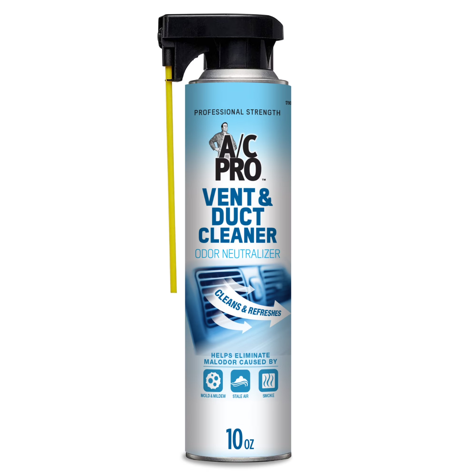 A/C Pro Vent & Duct Cleaner Odor Neutralizer for Automotive HVAC Systems, 10 oz