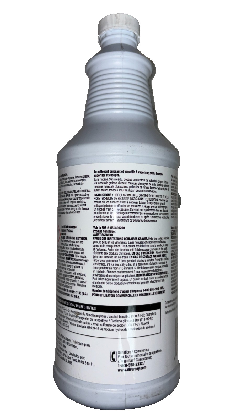 Diversey Speedball 2000 Power Cleaner & Degreaser 1 Qt. / 32 Oz. Bottle