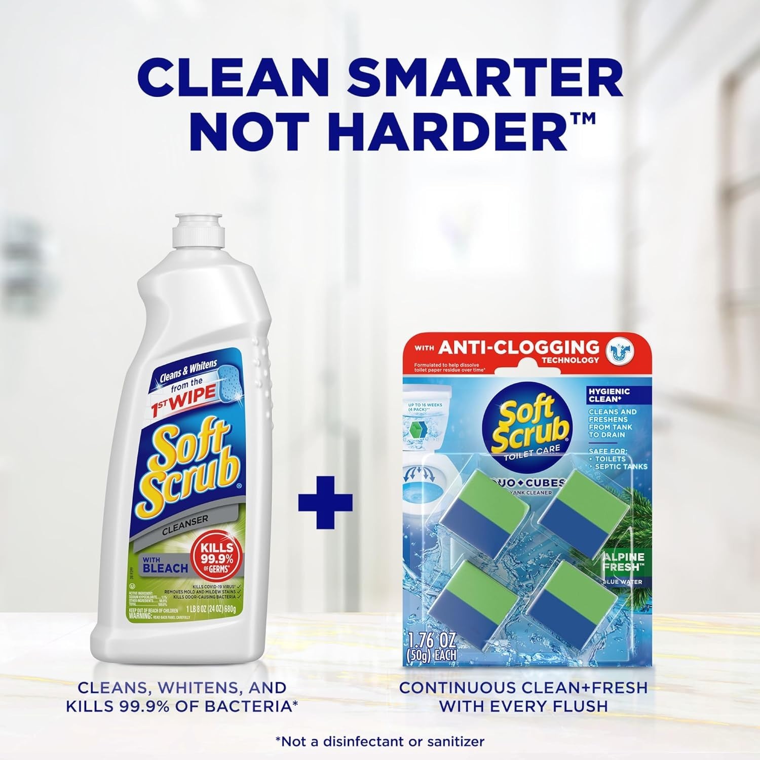 Alpine Fresh In-Tank Toilet Cleaner Duo-Cubes – Safe for Septic Systems, 4 Count