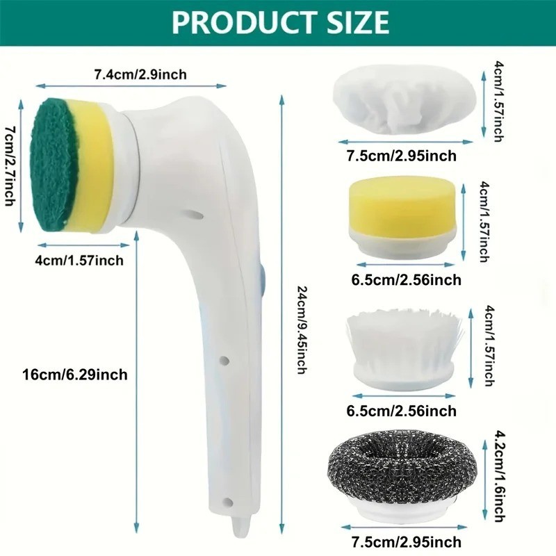 Electric Cleaning Brush IPX7 Waterproof Bathroom Kitchen Scrubber USB