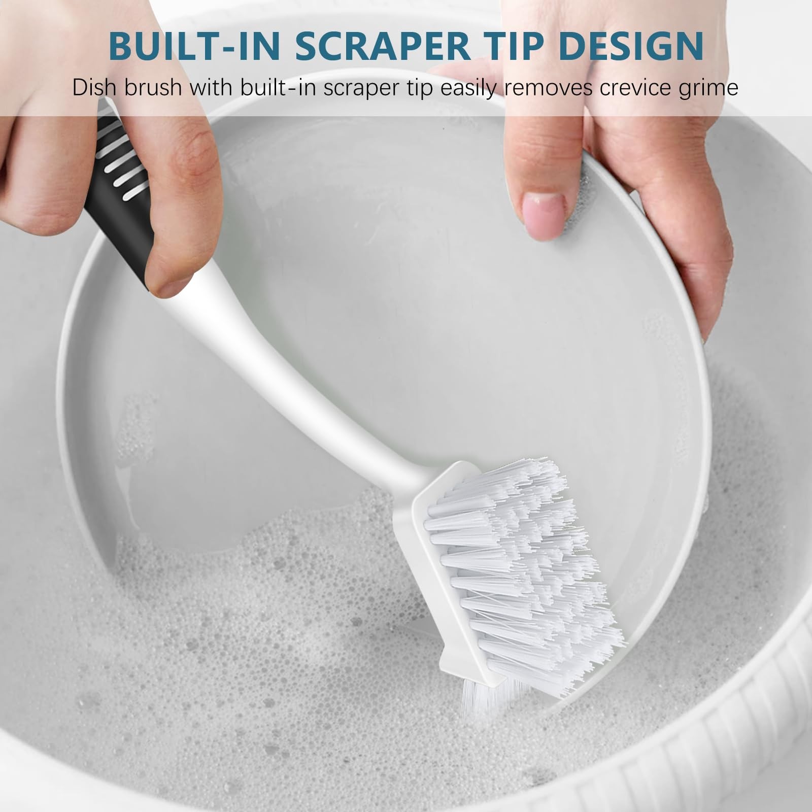 SetSail Dish Brush Set of 3 with Bottle Brush, Dish Scrub Brush with Long Han…