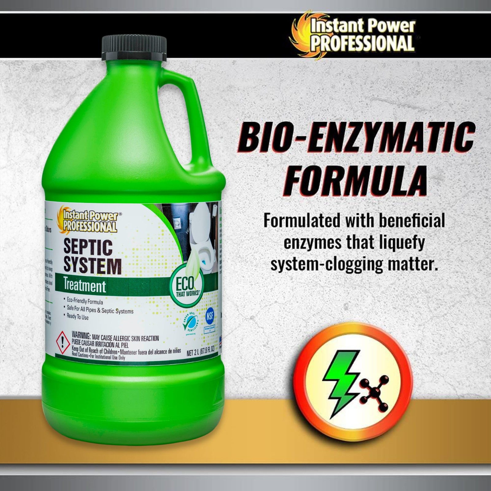 Professional Septic System Treatment, Septic Tank Maintenance, 67.6 Fl. Oz.