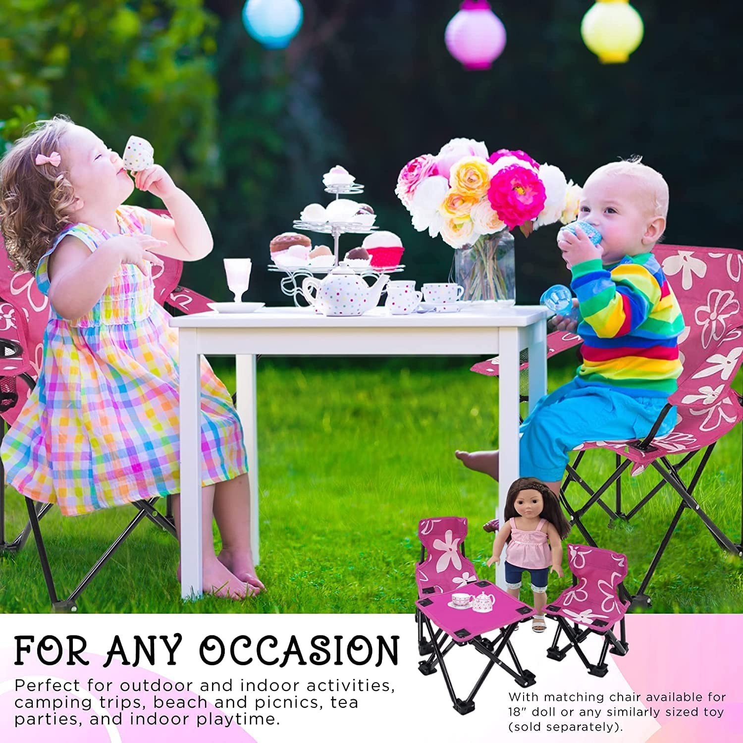 Kids Toddler Folding Outdoor Lawn Beach Camping Camp Chair with Child Safety Loc