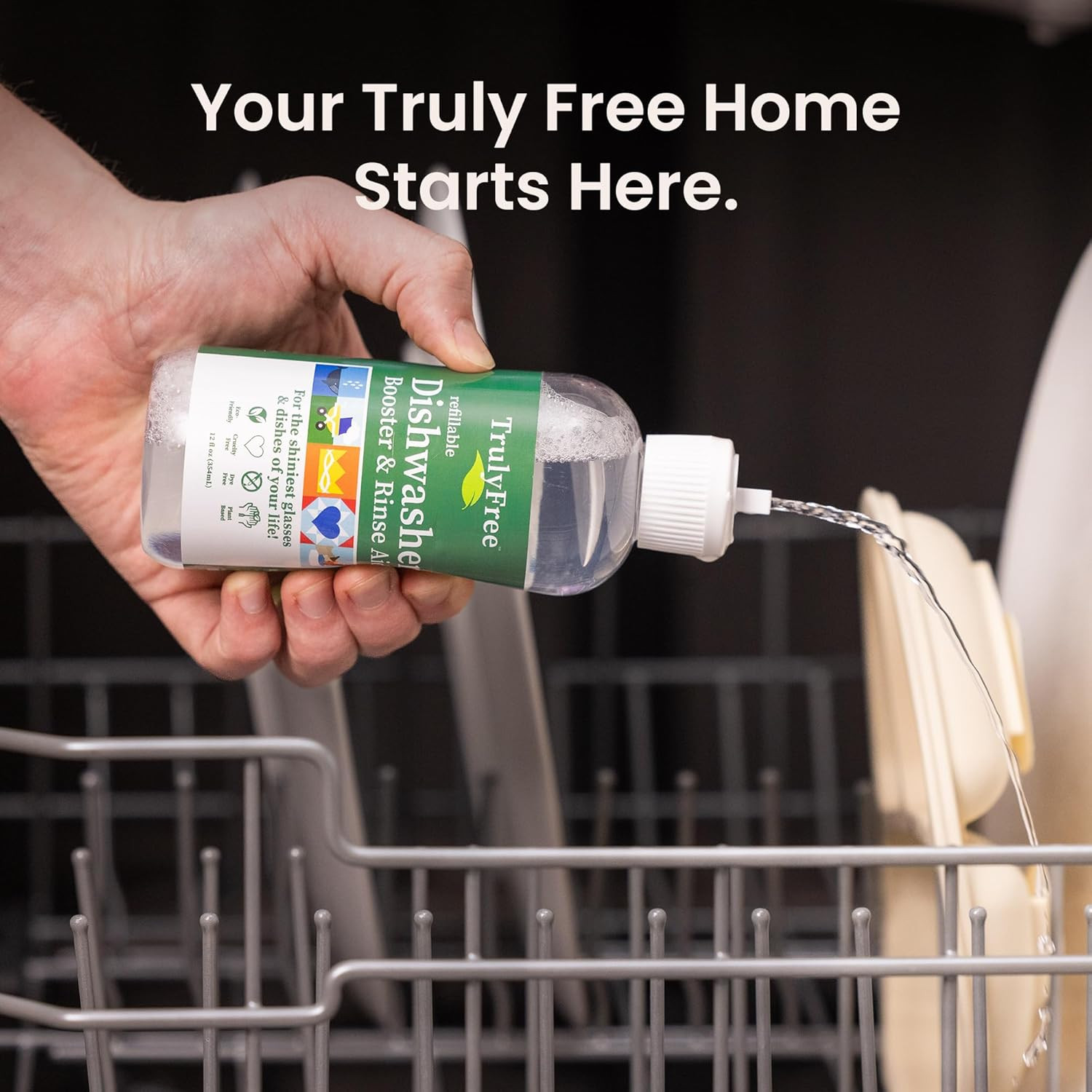 Truly Free Natural Dishwasher Booster & Rinse Aid Kit – Non-Toxic Dishwashing Ai