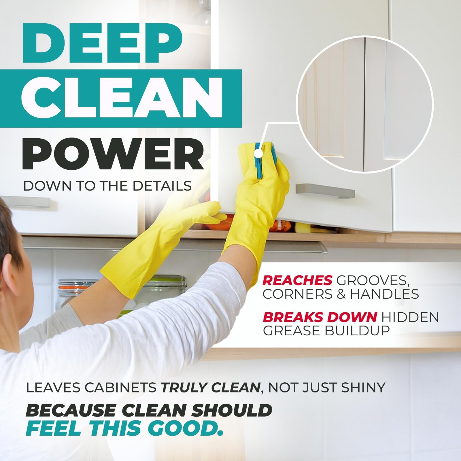 Gentle Kitchen Cabinet Cleaner – Residue-Free Degreaser & Grime Remover 32oz