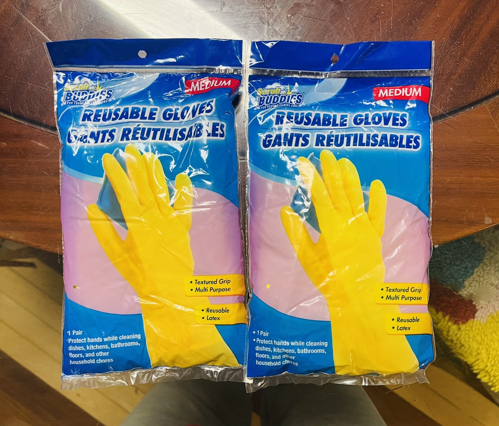 Medium Cleaning Glove Disposable Dishwashing Rubber Latex Reusable Scrub Buddies