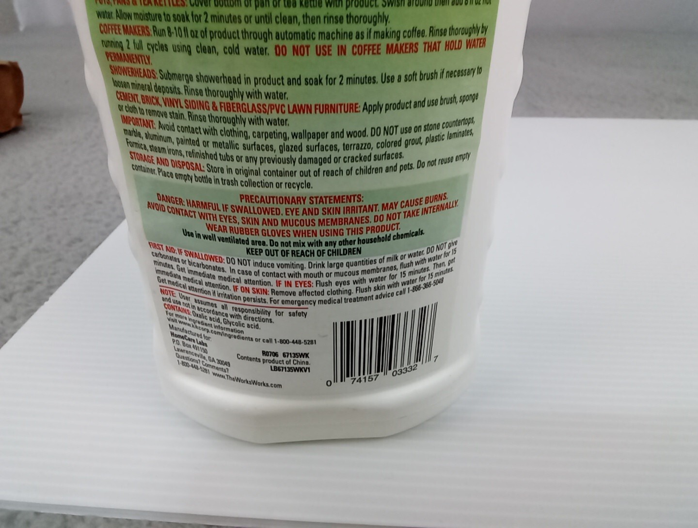 1x The Works Rust Lime And Calcium Remover 13.5oz New