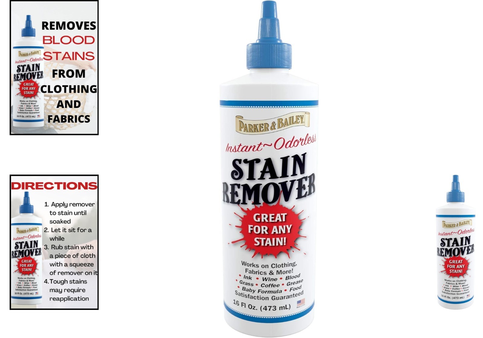 Odorless 16oz Stain Remover for Blood, Chocolate & More – Multi-Surface Solution