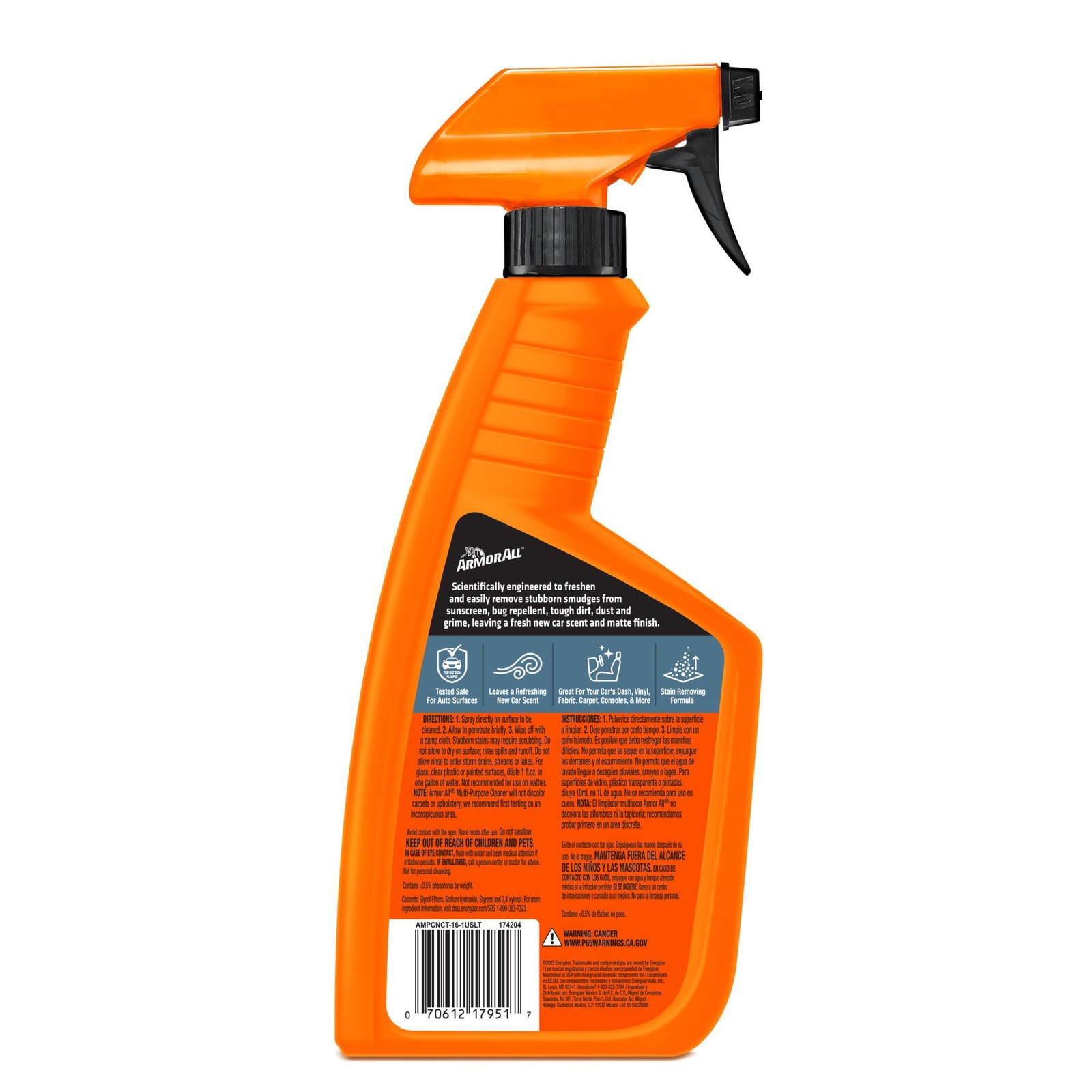 Armor All Multi-purpose Car Cleaner Spray | Odor Eliminating Formula | 16OZ