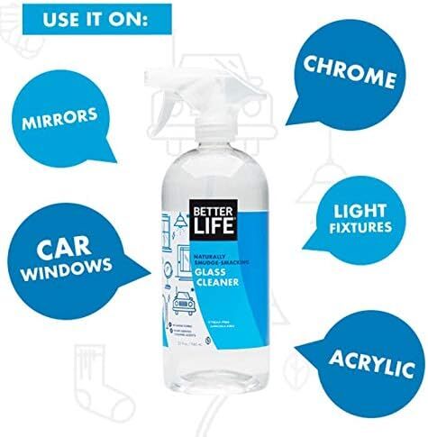 Better Life Natural Streak Free Glass Cleaner, 32 Ounces (Pack of 2), 24425