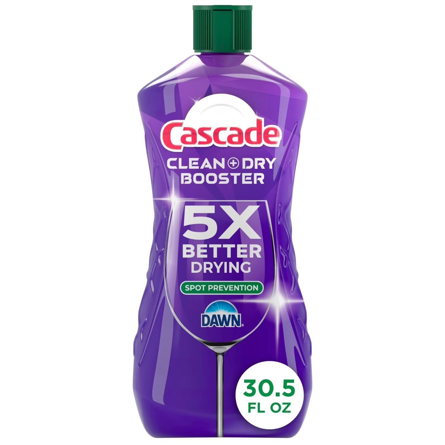 Cascade Rinse Aid Clean & Dry Booster 30.5 Spot Free Shine Fast Dry Dishwasher