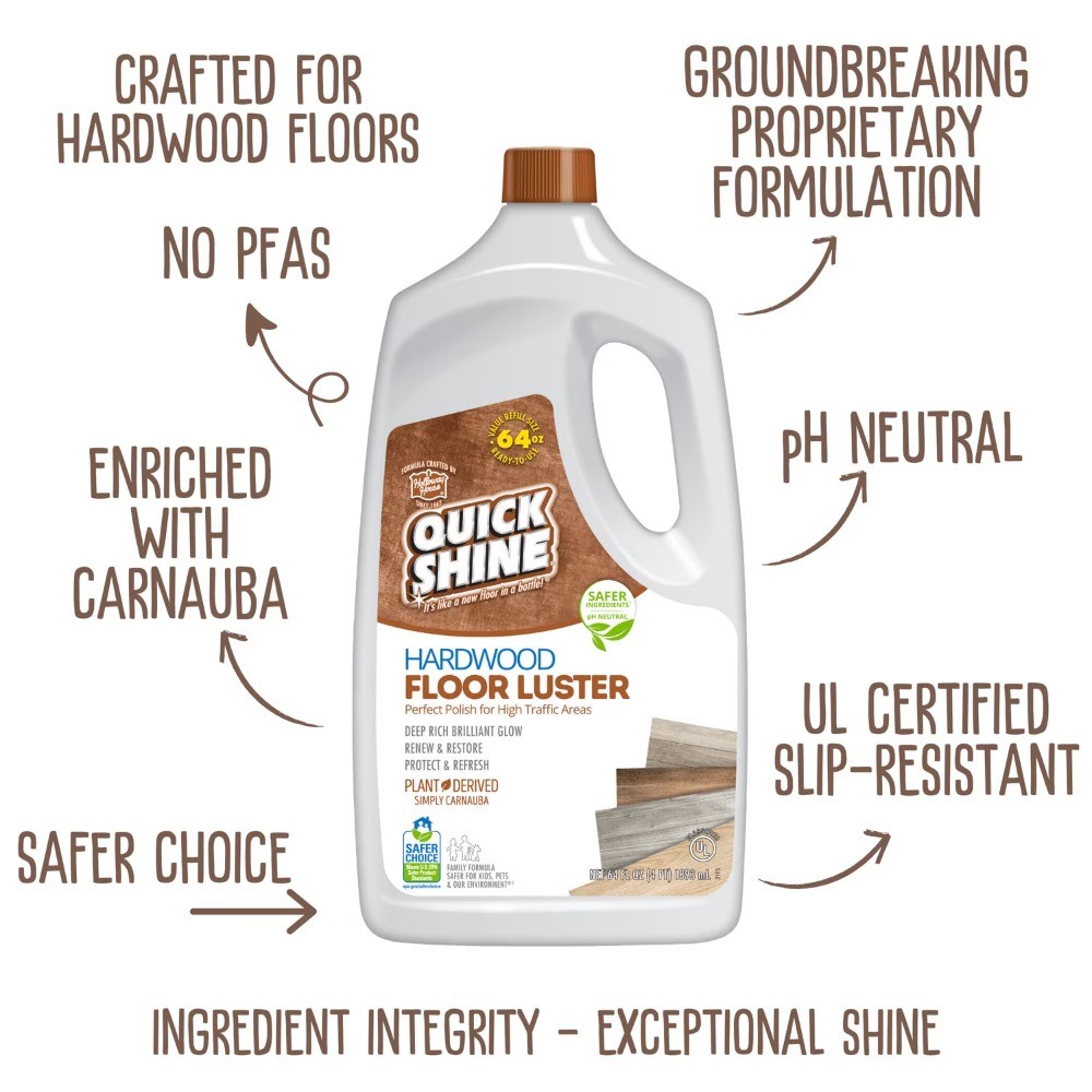 Shine Hardwood Floor Luster, Pfas-Free Formula With Plant