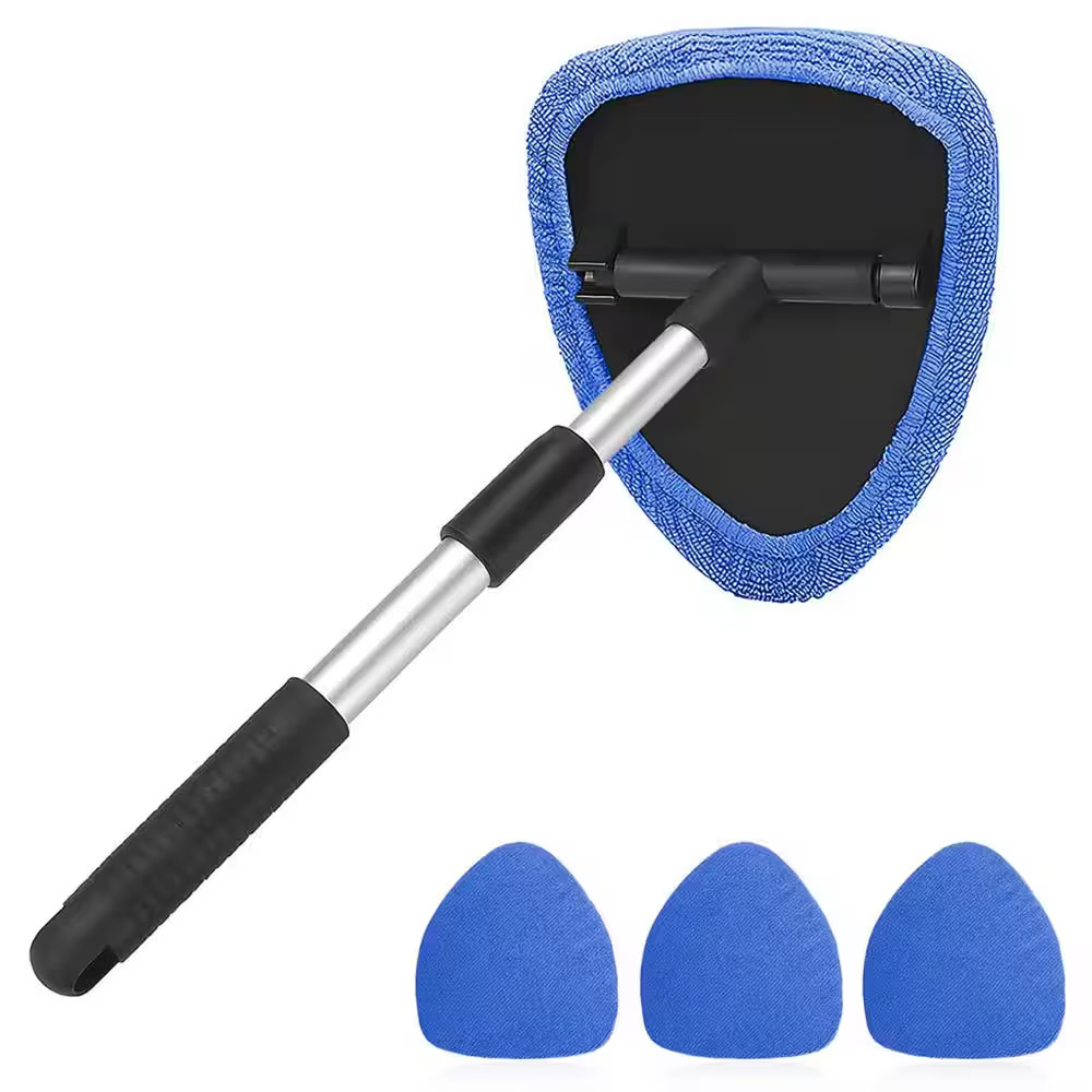 Extendable Car Window Cleaner Automotive Care Brushes with Rotatable Head and 4