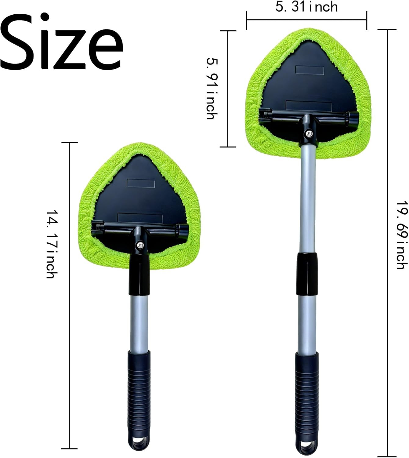 Microfiber Car Windshield Cleaning Tool with Extendable Handle,Car Defogging Gla