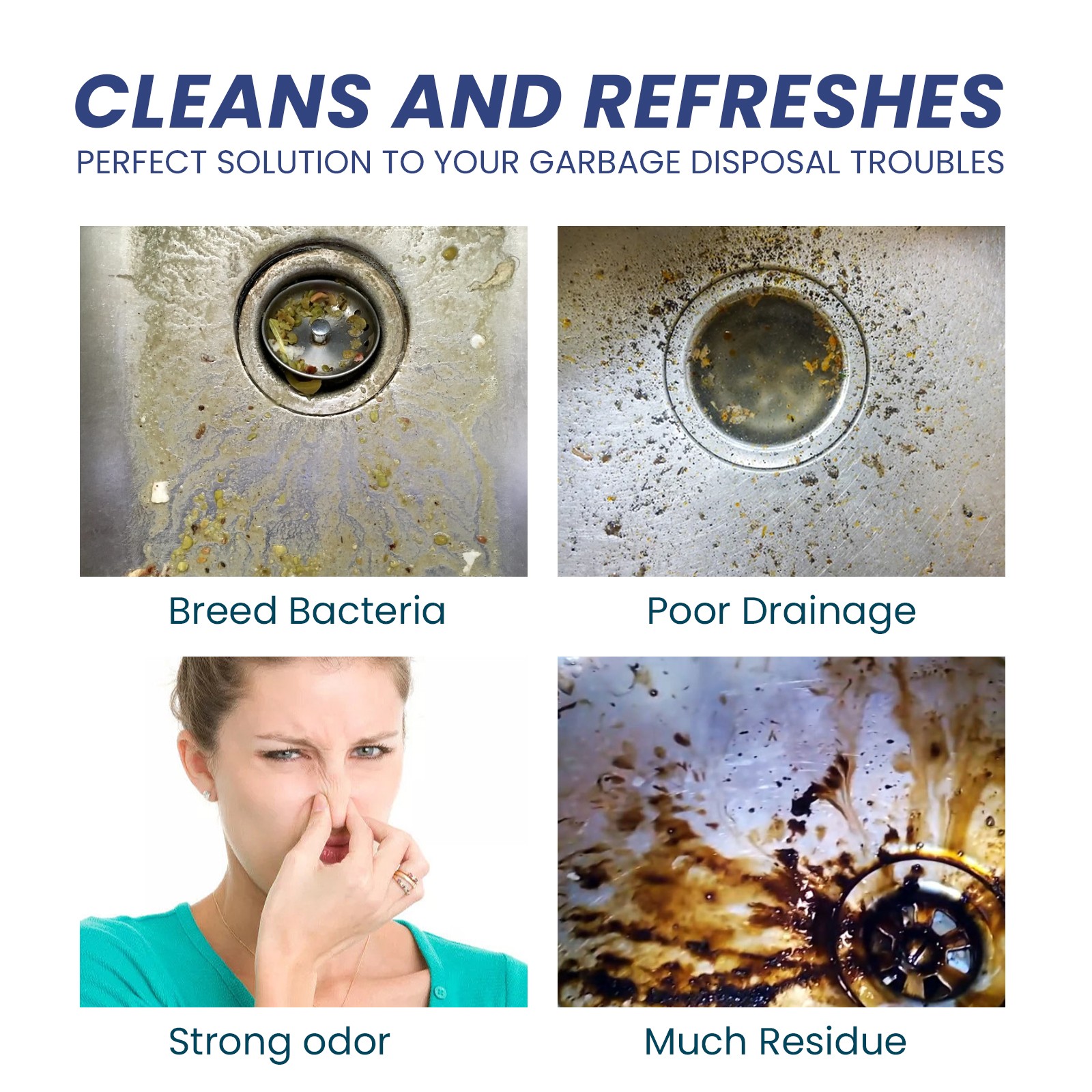Drain Cleaner Tablets for Kitchen Sink Pipe Cleaning Enzyme Decomposing 24pcs