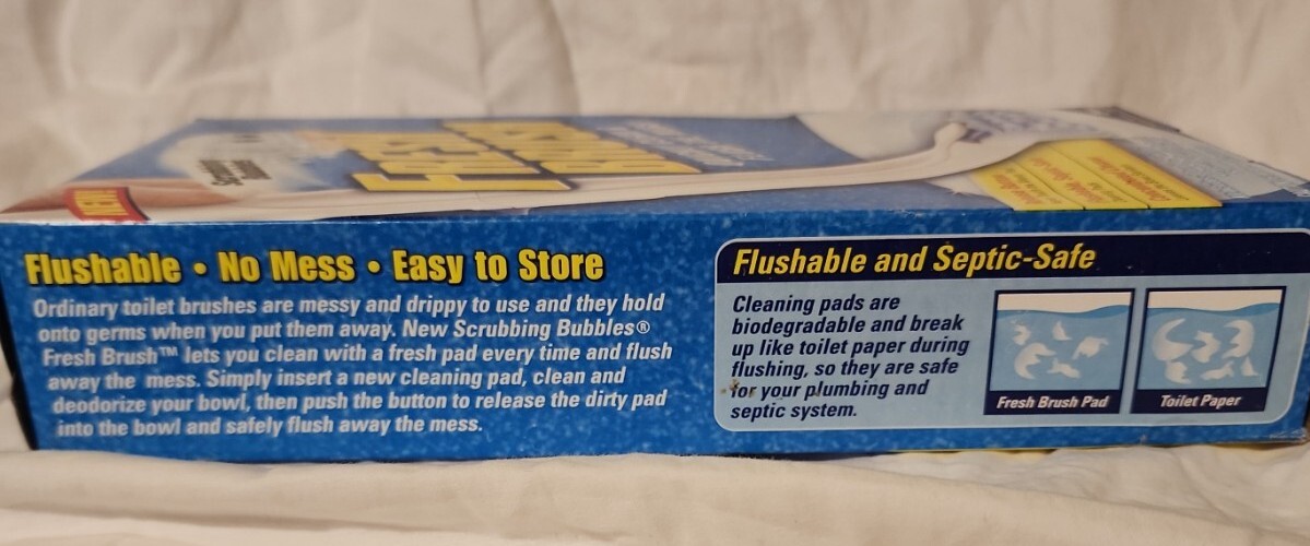 Scrubbing Bubbles Fresh Brush Starter Kit Toilet Cleaning System Flushable Pads