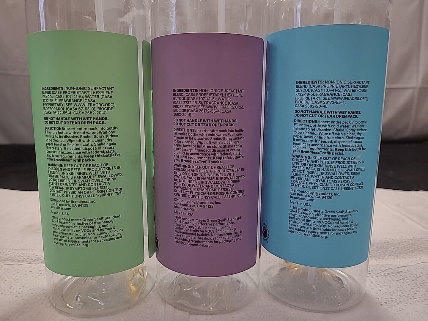 BRANDLESS Cleaner Starter Pack- Cucumber Mint/Summer Breeze/Lavender- LOT OF 3