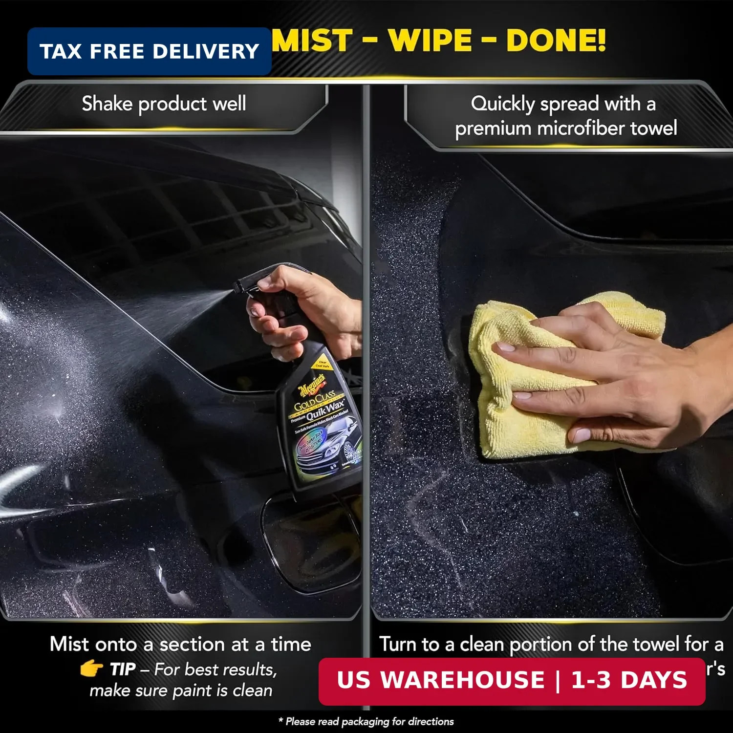 Meguiar’s G7716 Gold Class Carnauba Quik Wax, Special Blend for Richness and Shi