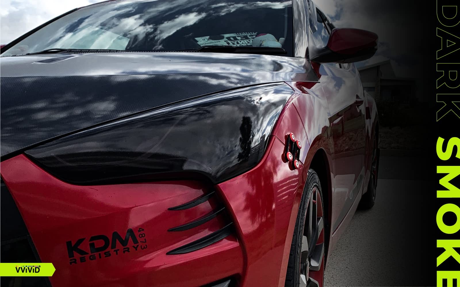 Vvivid Dark Black Headlight Taillight Tint Air-release Vinyl Wrap Film