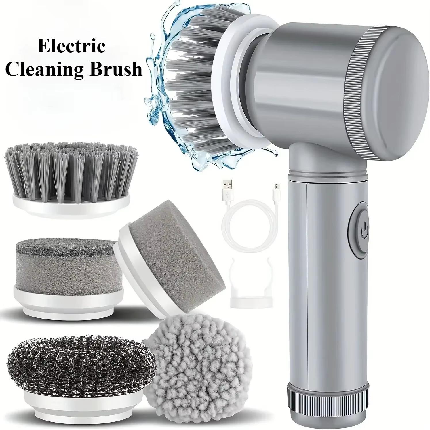 Electric Spin Scrubber 5 in 1 Electric Cleaning Brush Bathroom Cleaning Brush wi