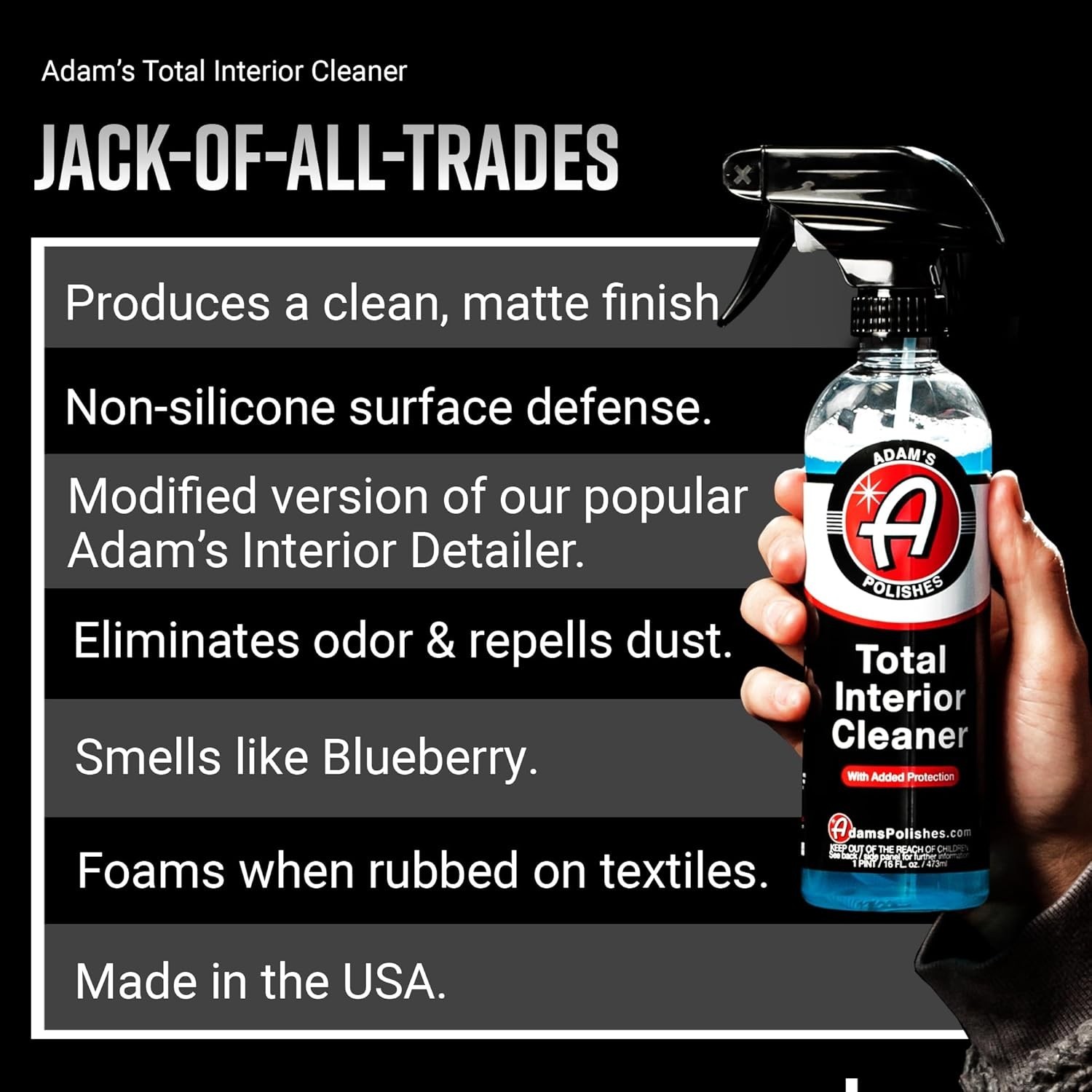 Total Interior Cleaner & Protectant – 16 Fl Oz Ceramic Infused Blueberry Scent