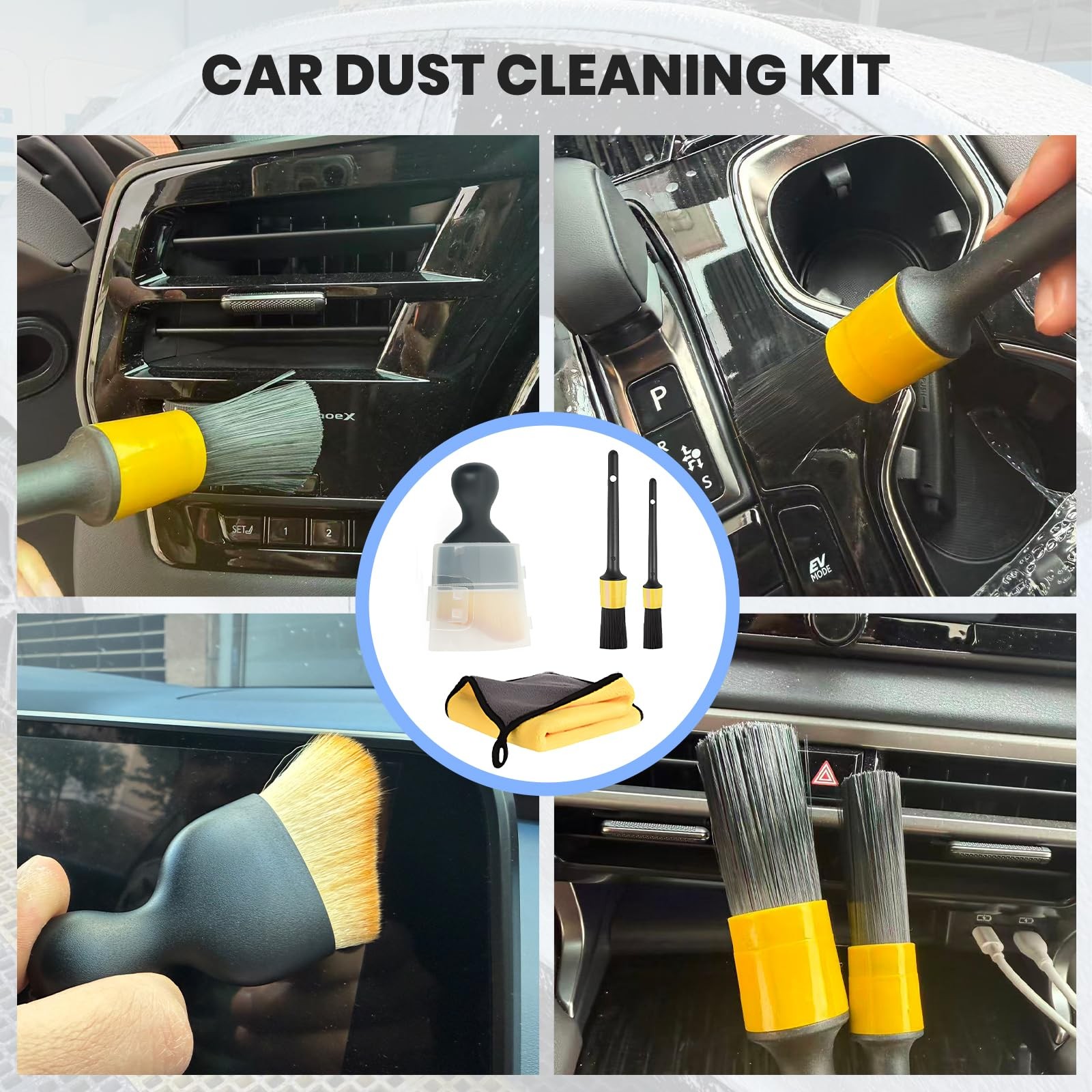 Car Detailing Kit Exterior, Car Wash Brush Kit with Long Handle 10pcs Set, Ca…