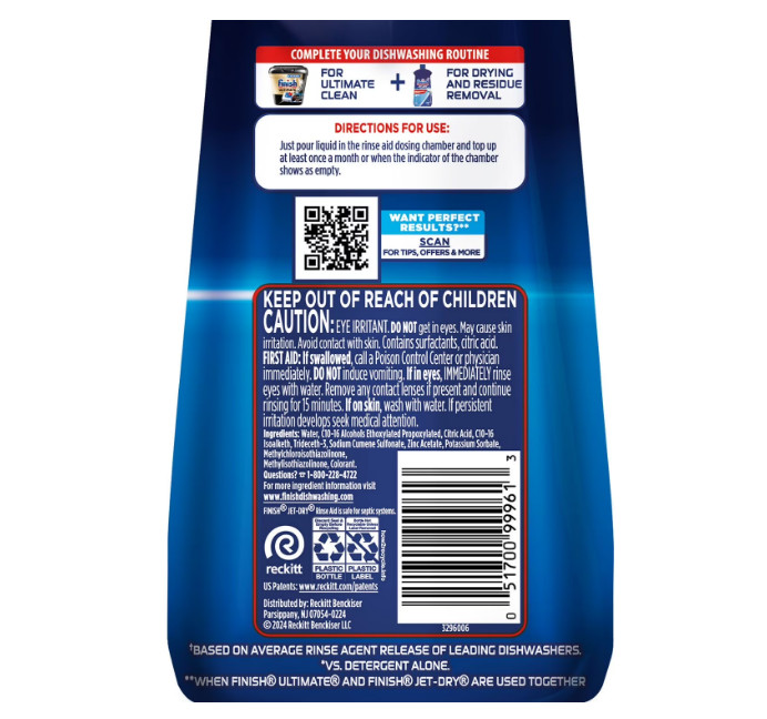 Finish Jet-Dry Rinse Aid, 38 fl. oz.