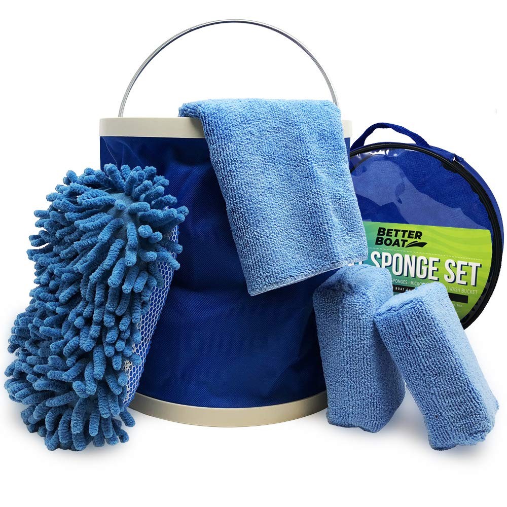 Boat Cleaner and Car Wash Sponges, Non-Scratch Microfiber Sponge and Wash Clo…