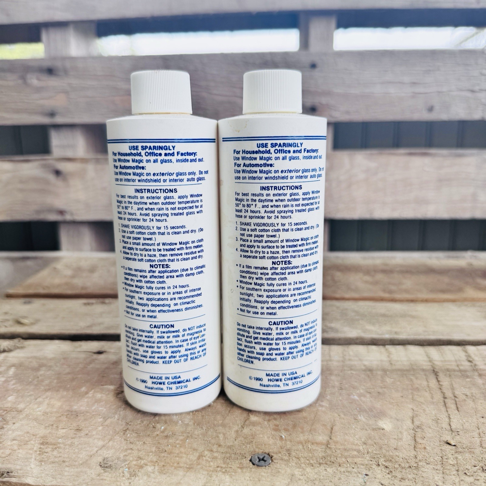 Window Magic By Howe Chemical Inc (2) 8oz Bottles 1 Unopened 1 Half Full