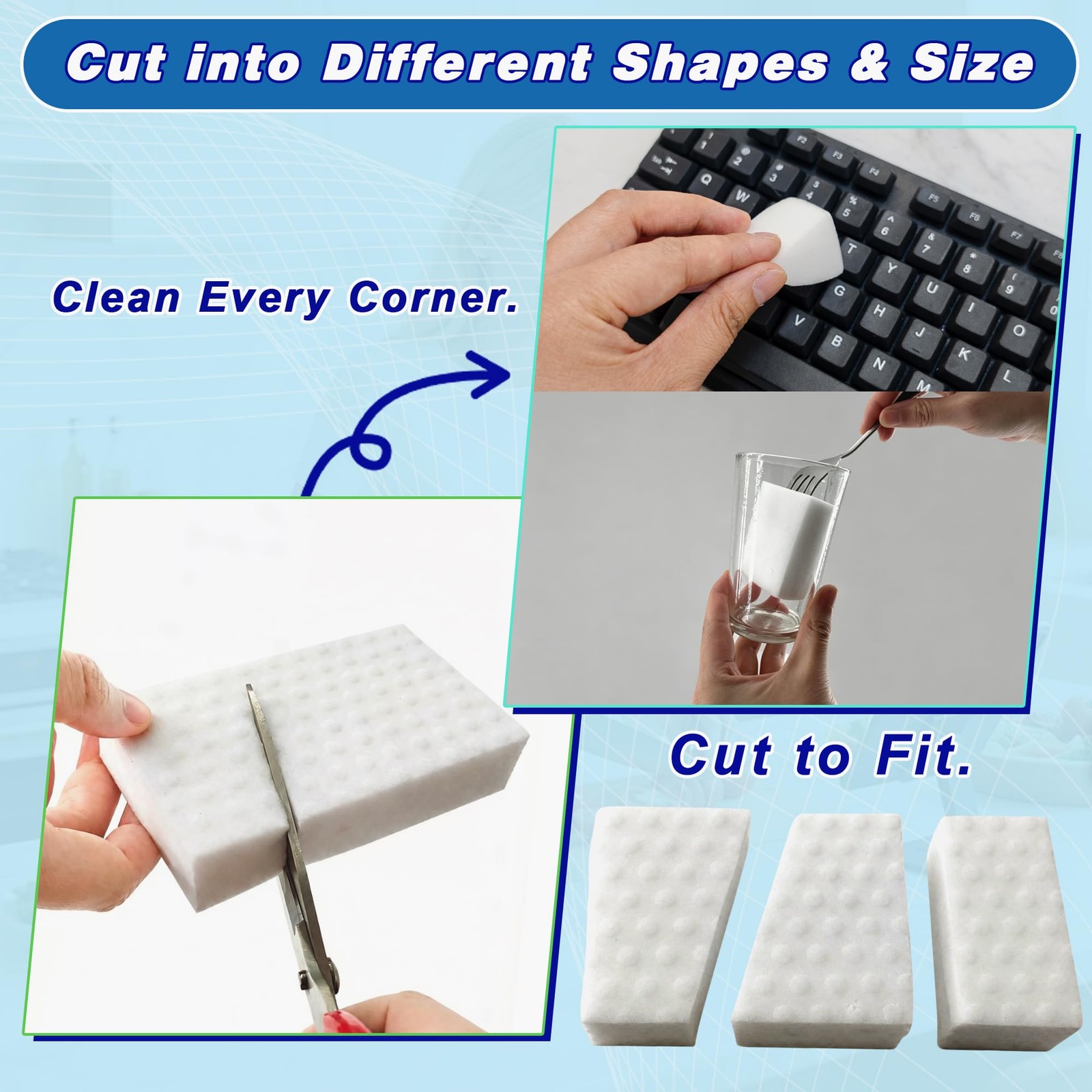 20 Pack Magic Cleaning Sponge Erasers, 2X Density Non-Scratch Melamine Sponge…