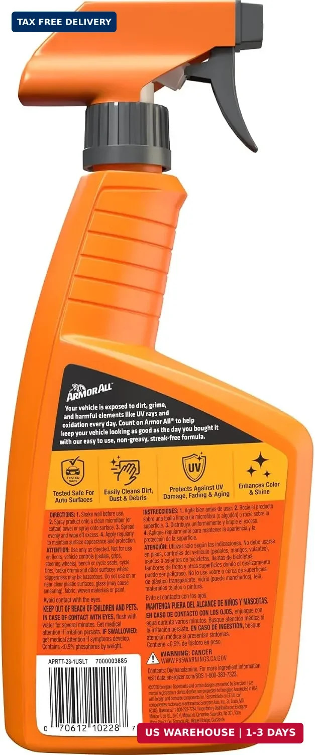 Armor All Streak-Free Original Protectant Spray, Car Interior Cleaner, 28oz | Ca