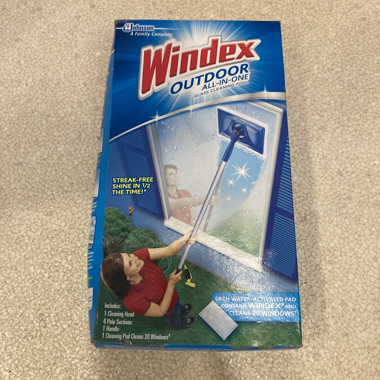 NEW Sealed Windex Outdoor All-In-One Glass & Window Cleaning Tool Starter Kit