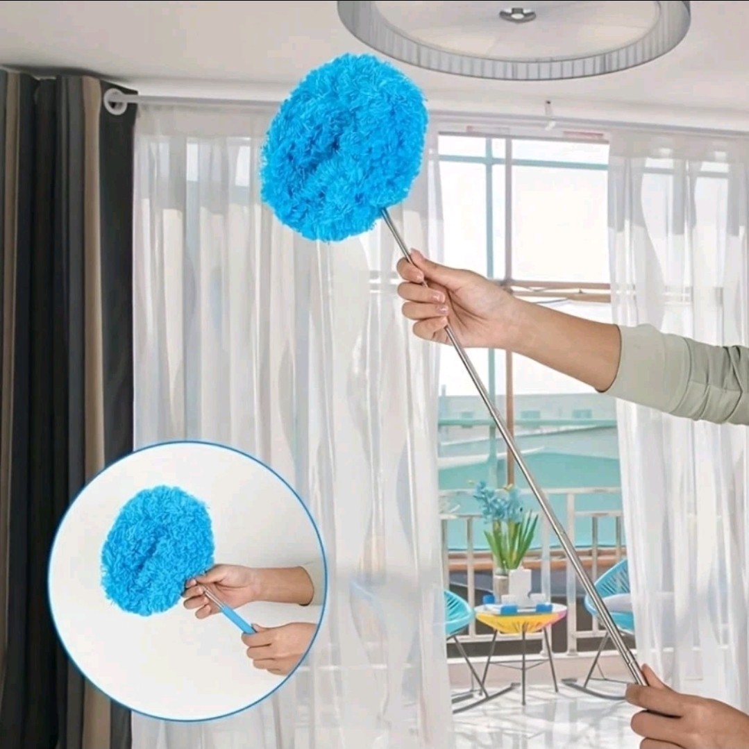 1pc Microfiber Ceiling Fan Duster – Reusable w/ 32in Adjustable Extension Pole