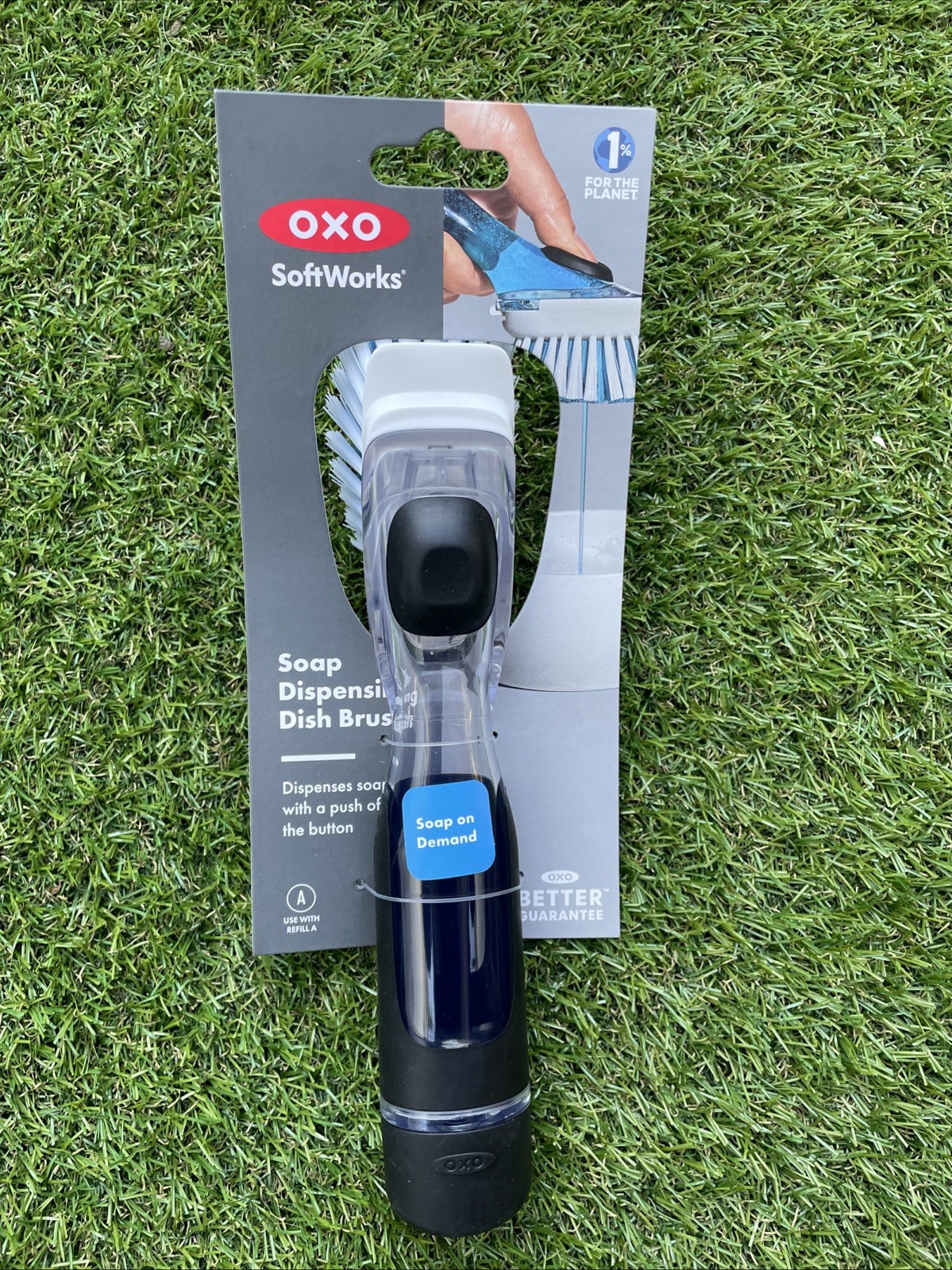 OXO Softworks Soap Dispensing Dish Cleaning Brush with A Push of The Button New