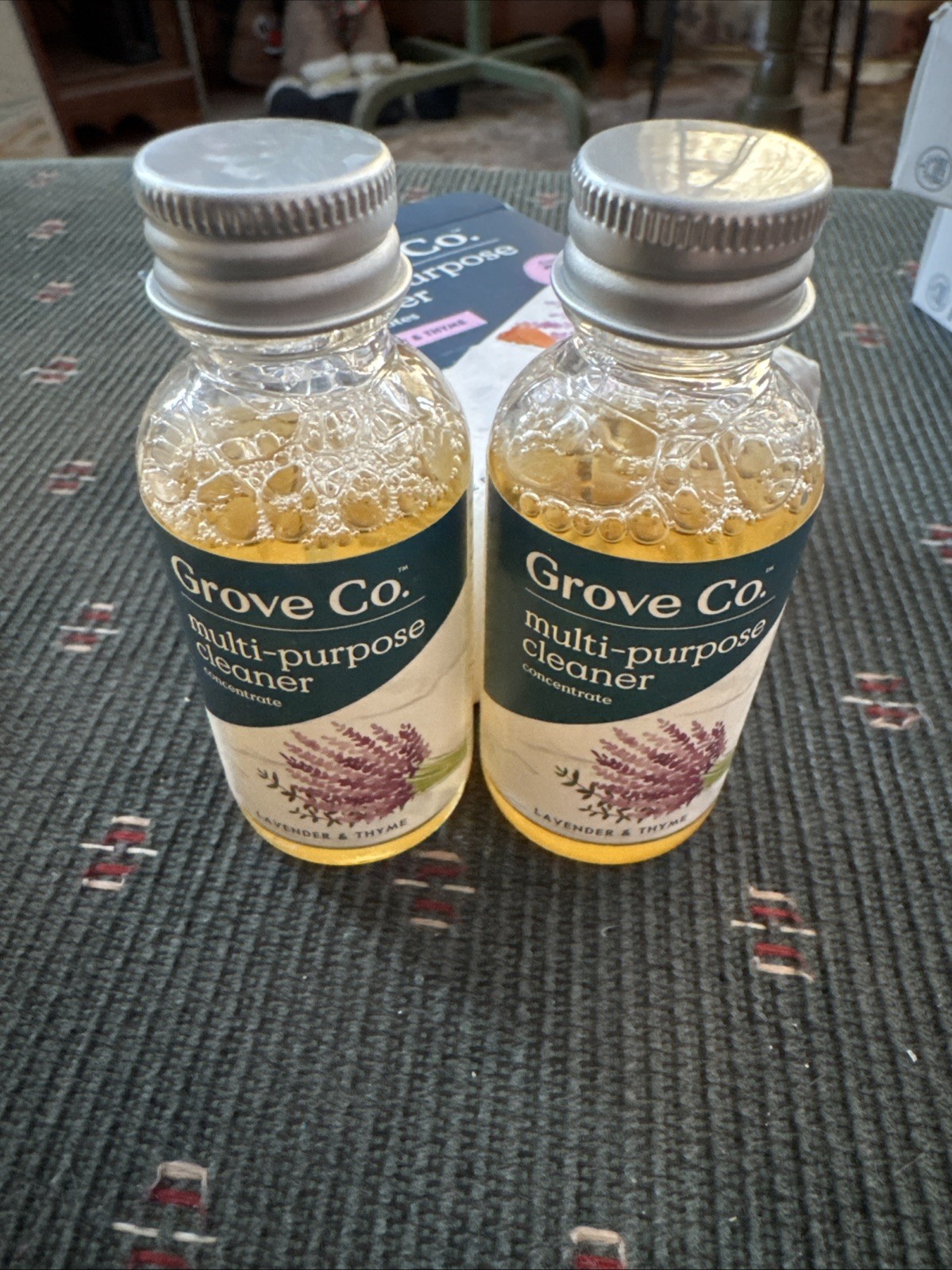 NIB Grove Co. Multi Purpose Cleaner Concentrate Lavender & Thyme 2pk 1 Fl Oz. Ea