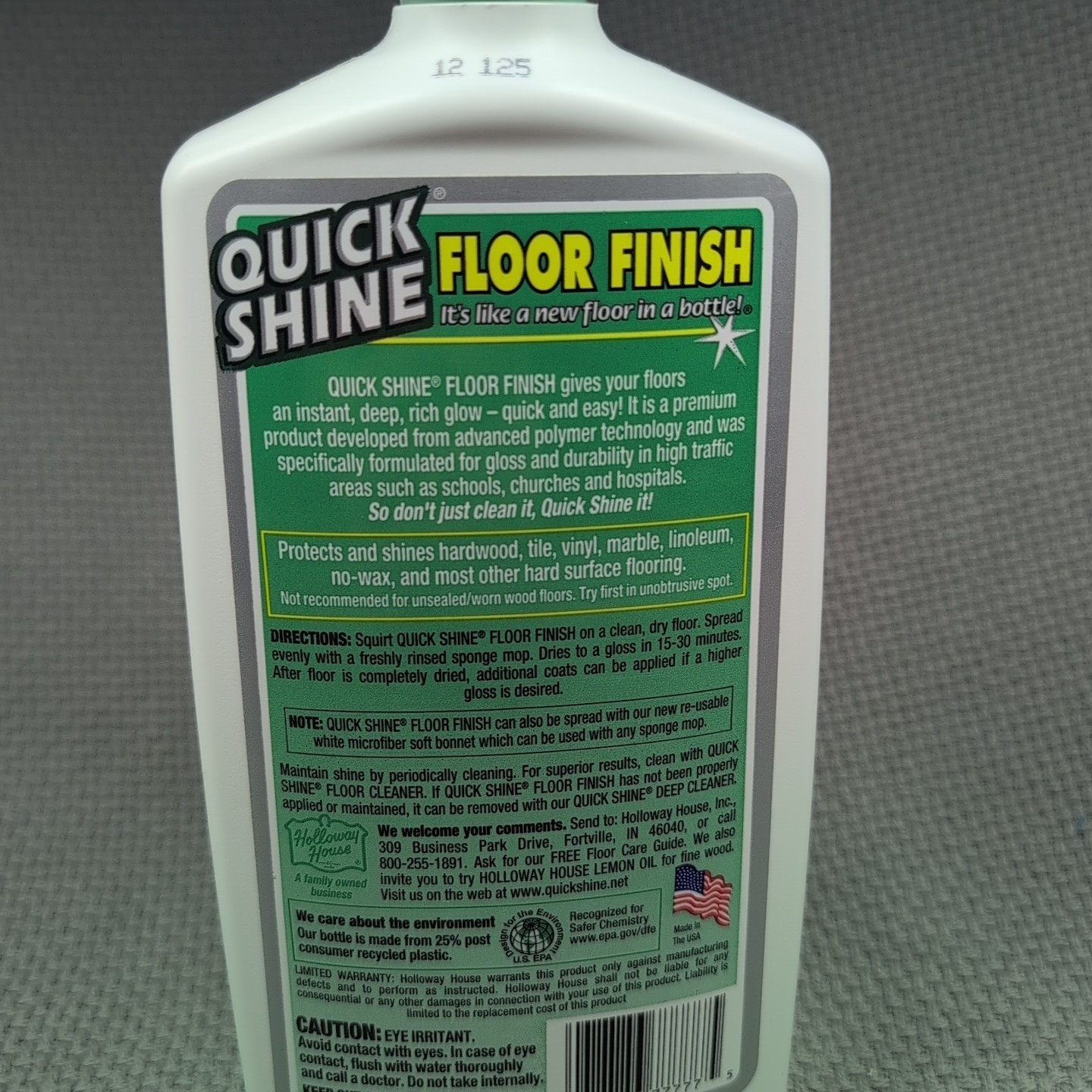 Holloway Quick Shine Floor Finish Wood Tile & House Hard Surfaces 50% Full 2010