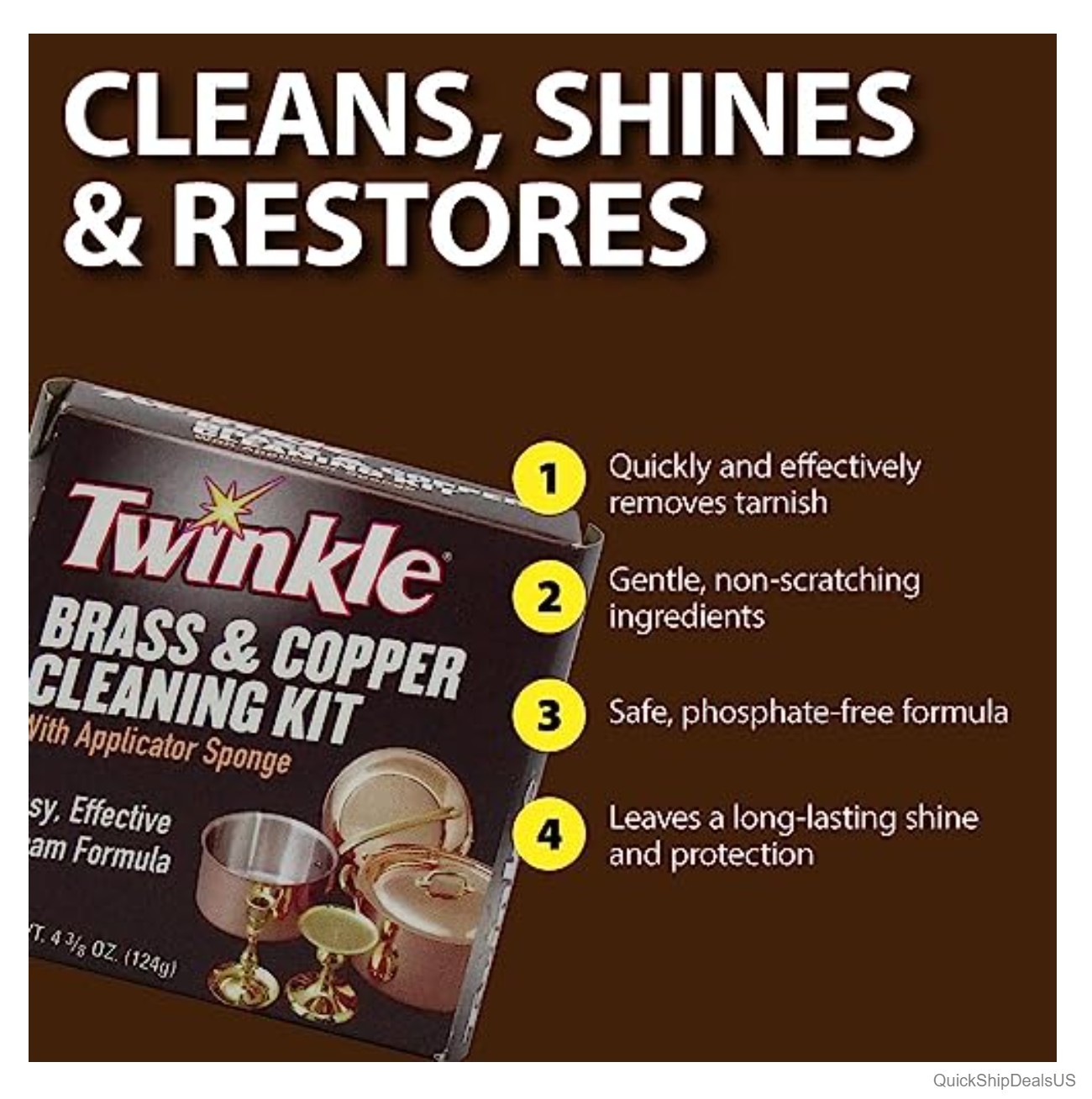 Metal Cleaning Kit Brass Copper Polish 1.12 Lb High Shine Restorer