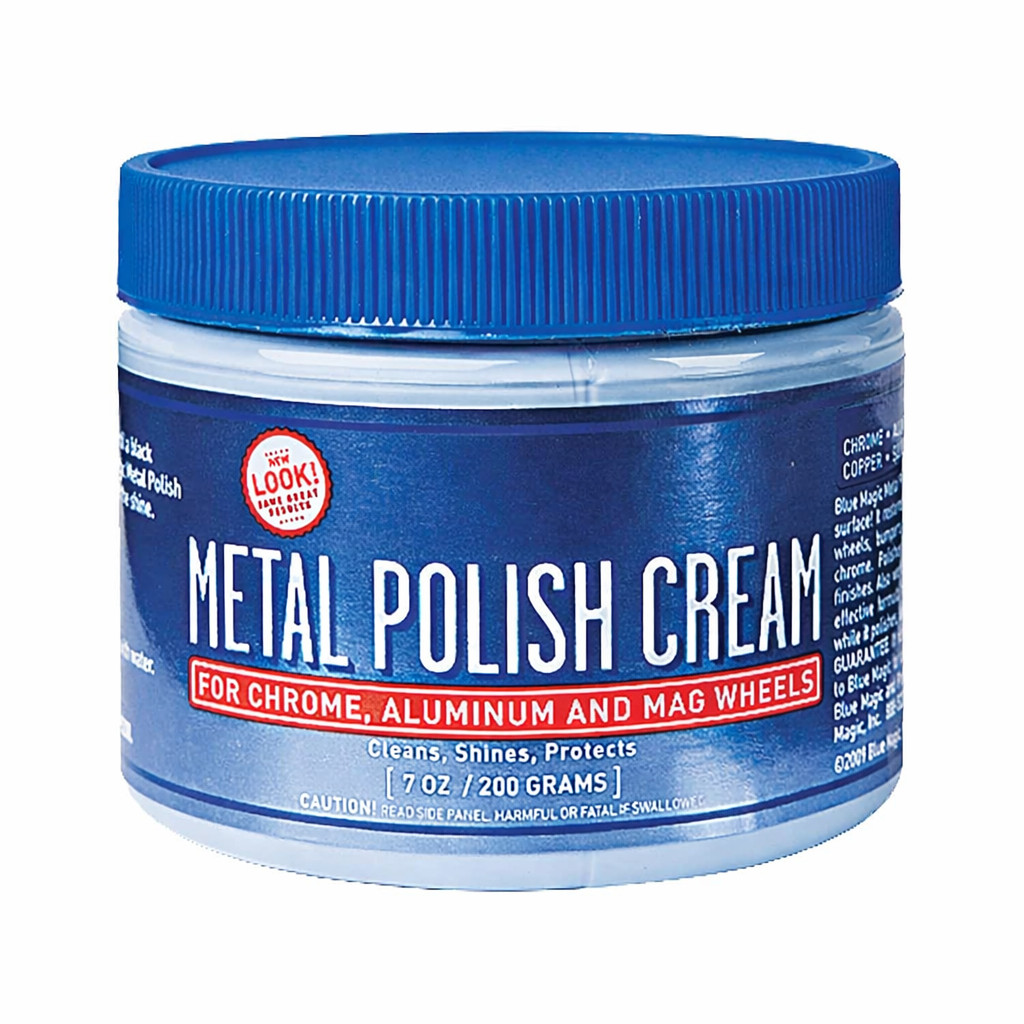 Blue Magic 400 Metal Polish Cream 7oz Non-Abrasive Chrome Aluminum Brass Copper