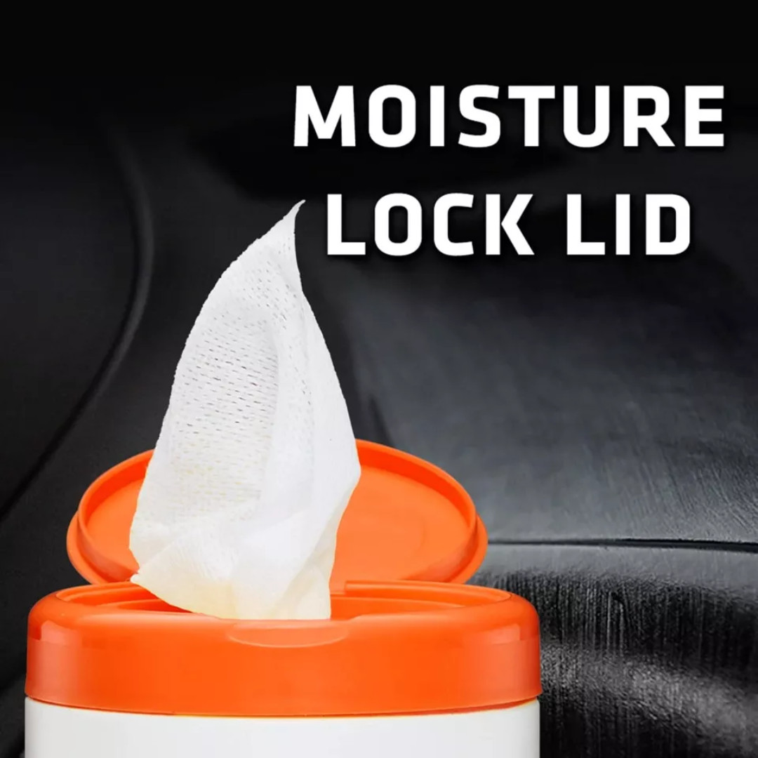 Orange Air Freshening Car Interior Cleaning Wipes Car Cleaner Cleans Dirt & Dust
