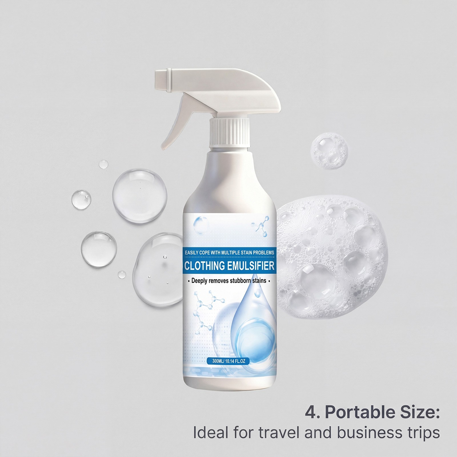Clothing Emulsifier Stain Remover,300ml Non Ionic Emulsifier Clothing Cleaner,Po