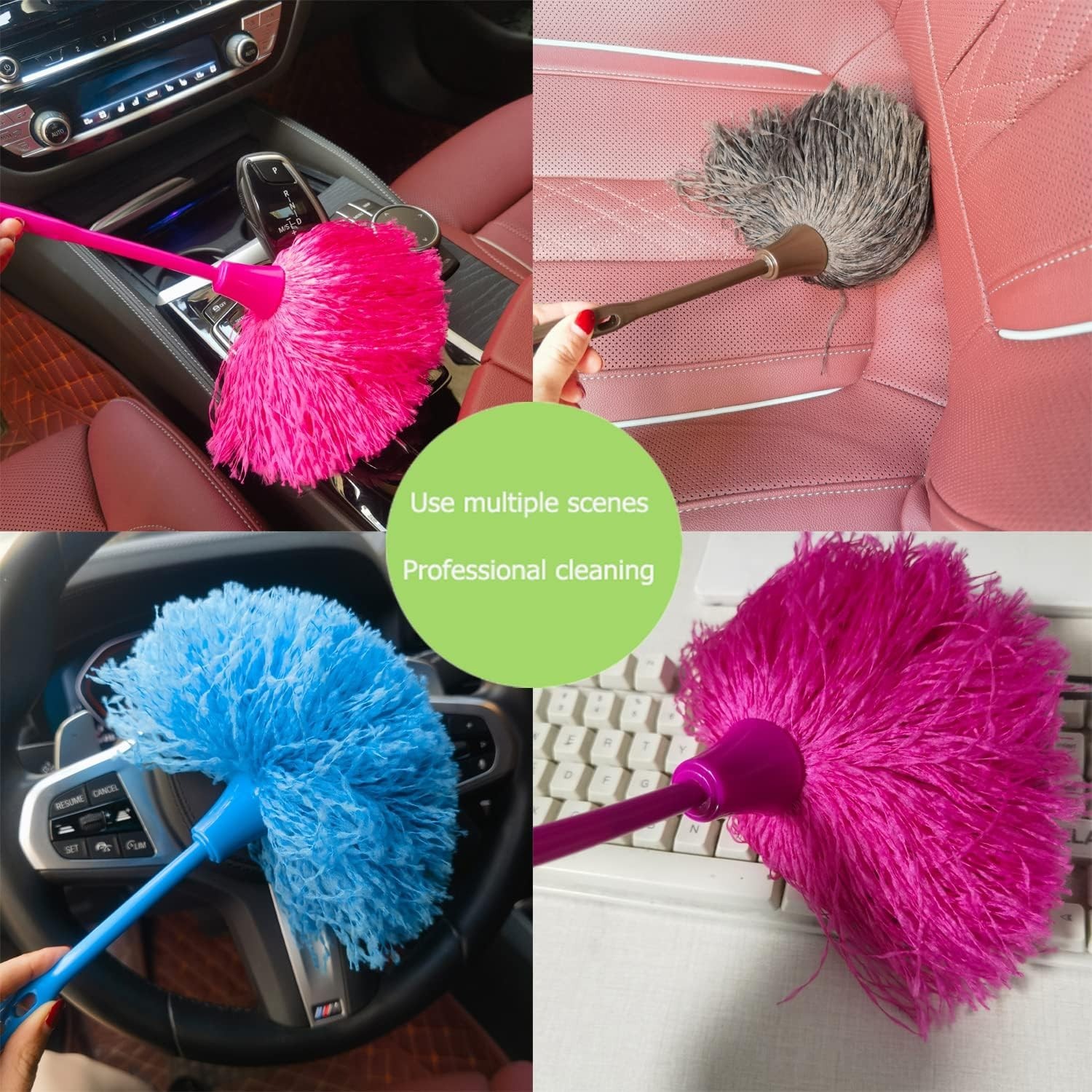 Gentle 3 Pack Microfiber Dusting Duster – Ergonomic Hand Grip for Easy Use