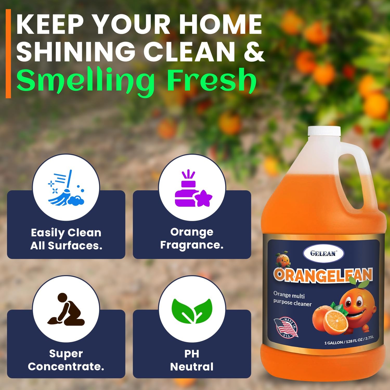 AllPurpose Cleaner Concentrate 128 oz Makes 64 Gal pH Neutral Orange Scent Floo